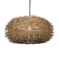 Qazqa hanglampen hatch hl bruin e27