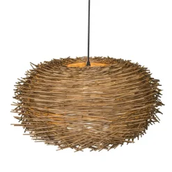 Qazqa hanglampen hatch hl bruin e27