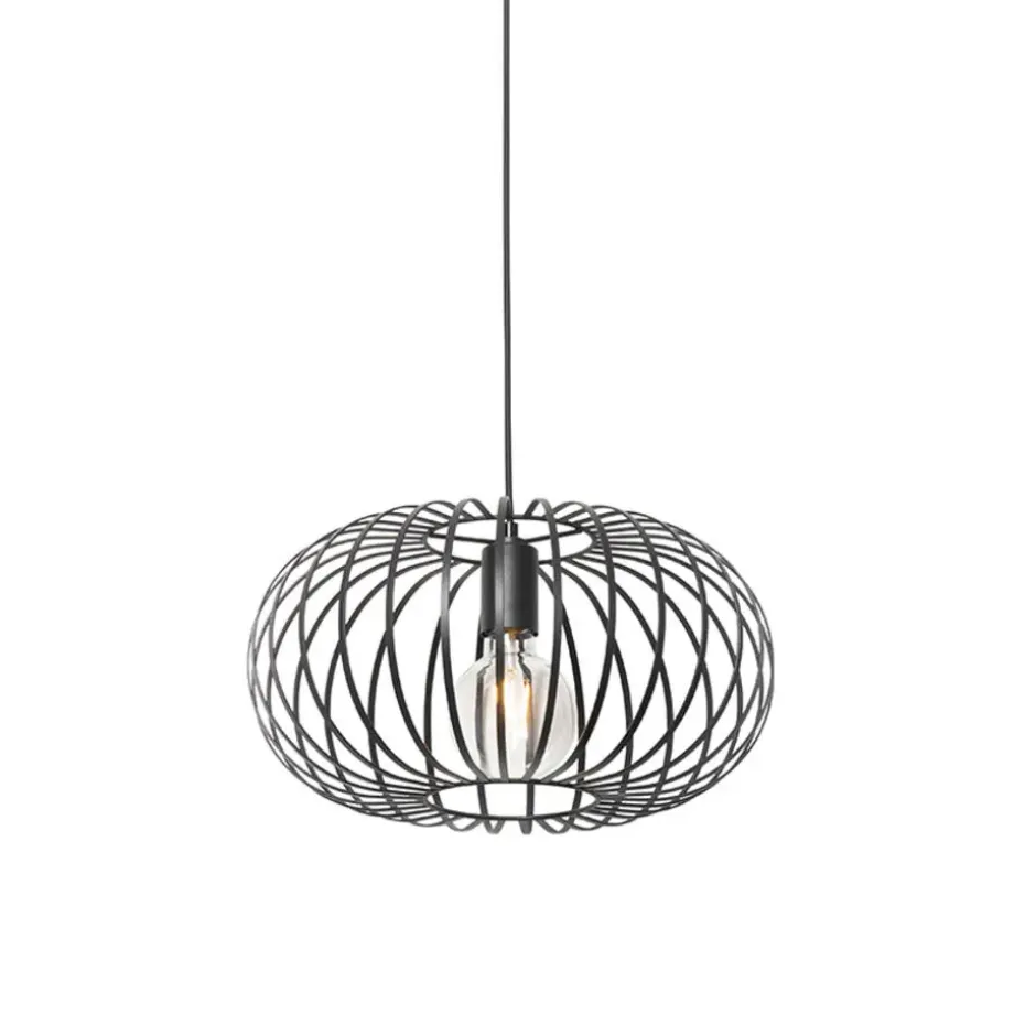 Qazqa hanglampen johanna zwart e27