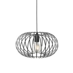 Qazqa hanglampen johanna zwart e27
