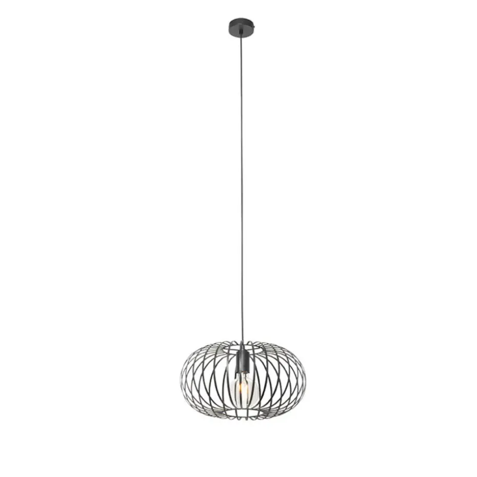 Qazqa hanglampen johanna zwart e27