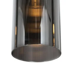 Qazqa hanglampen laura grijs e27
