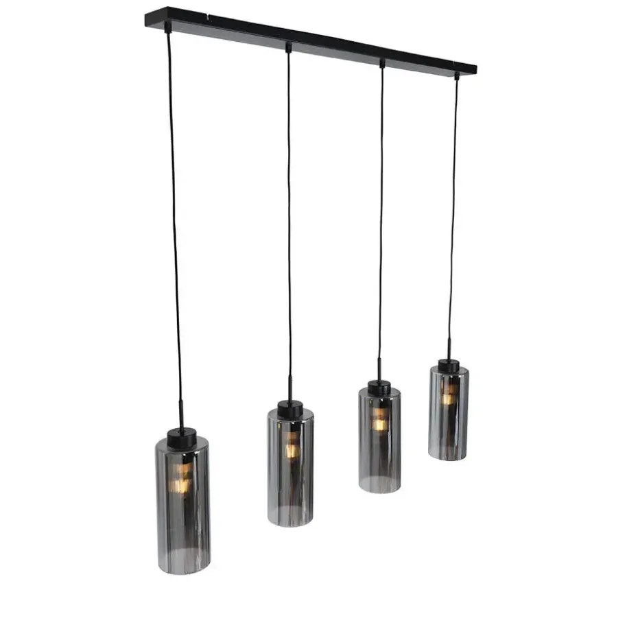 Qazqa hanglampen laura grijs e27