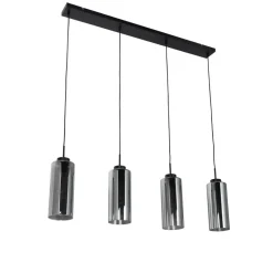 Qazqa hanglampen laura grijs e27