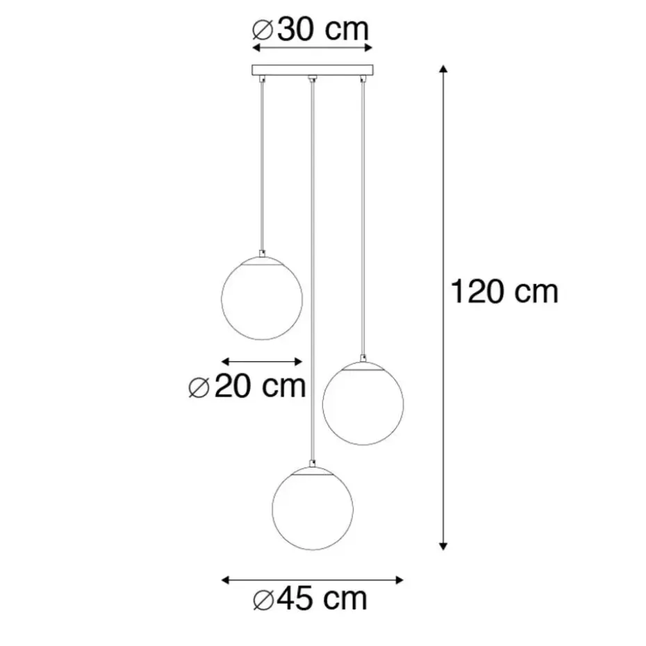 Qazqa hanglampen pallon goudkleurig e27