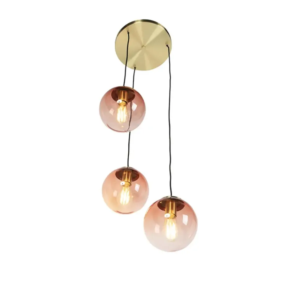 Qazqa hanglampen pallon roze e27