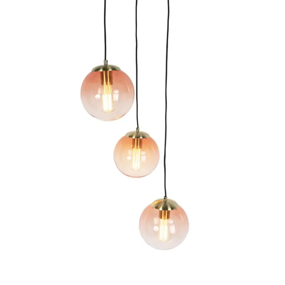 Qazqa hanglampen pallon roze e27