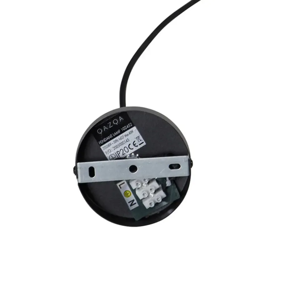 Qazqa hanglampen pua zwart e27