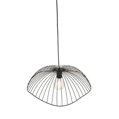 Qazqa hanglampen pua zwart e27