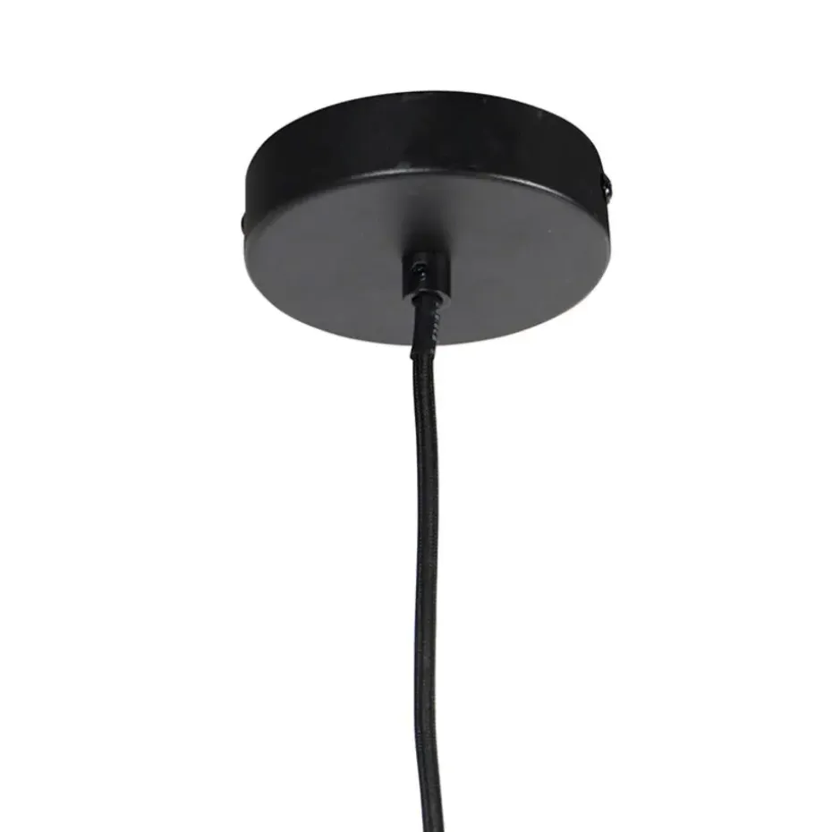 Qazqa hanglampen pua zwart e27