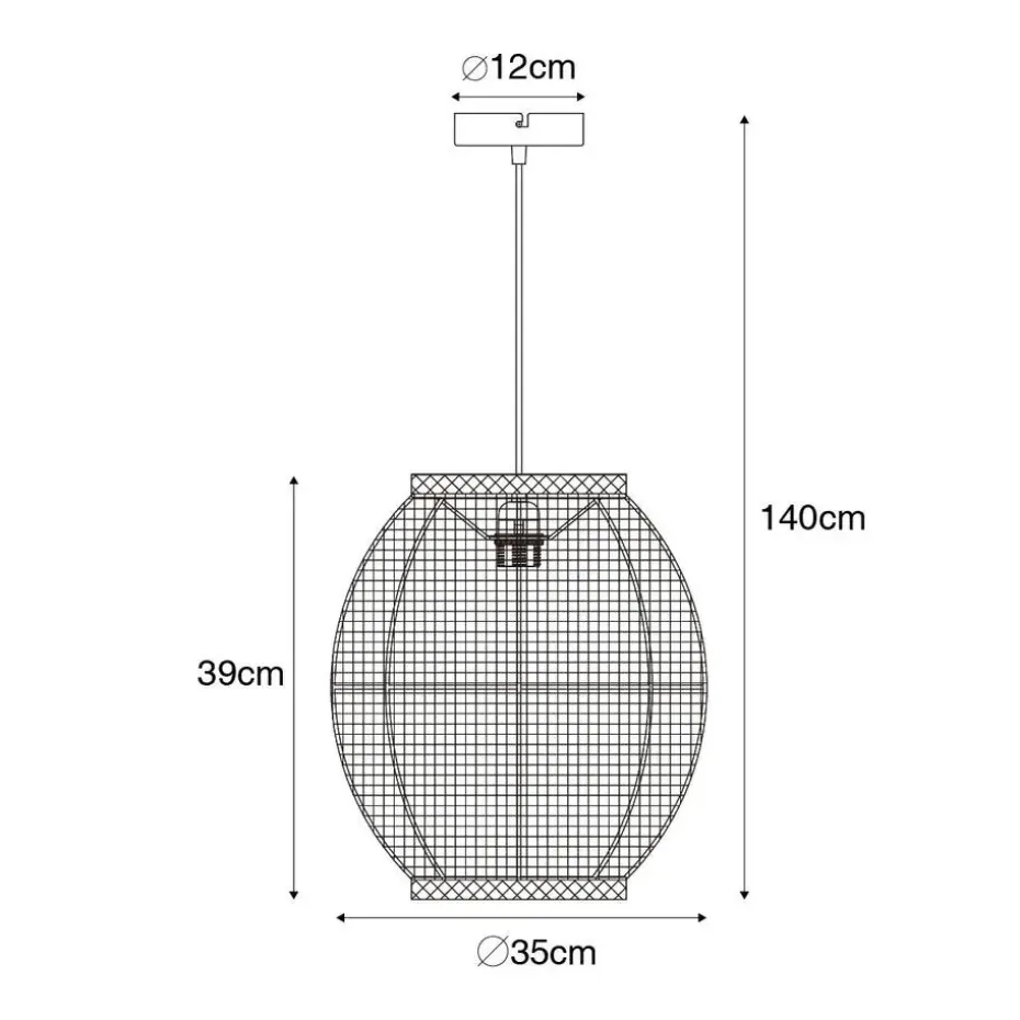 Qazqa hanglampen rob wit e27