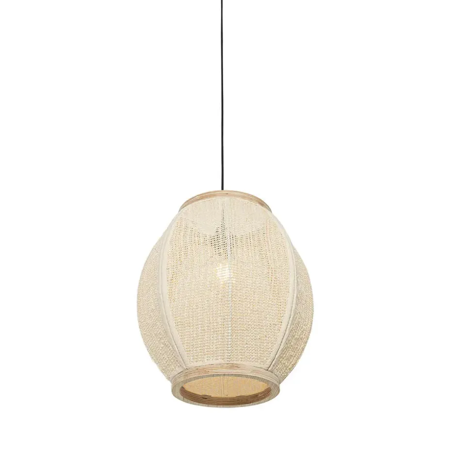 Qazqa hanglampen rob wit e27