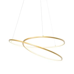 Qazqa hanglampen rowan goudkleurig geïntegreerde led