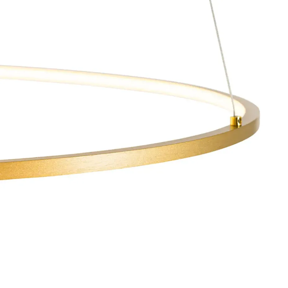 Qazqa hanglampen rowan goudkleurig geïntegreerde led