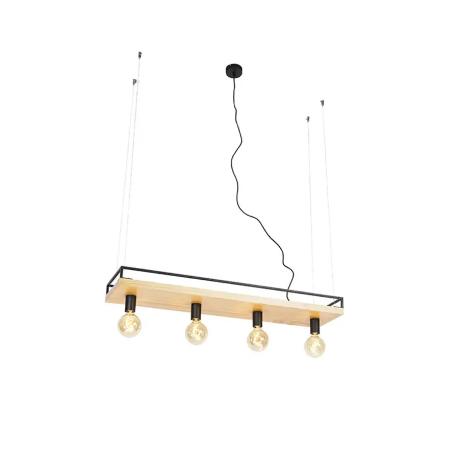 Qazqa hanglampen shelf zwart e27
