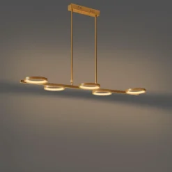 Qazqa hanglampen vive goudkleurig geïntegreerde led