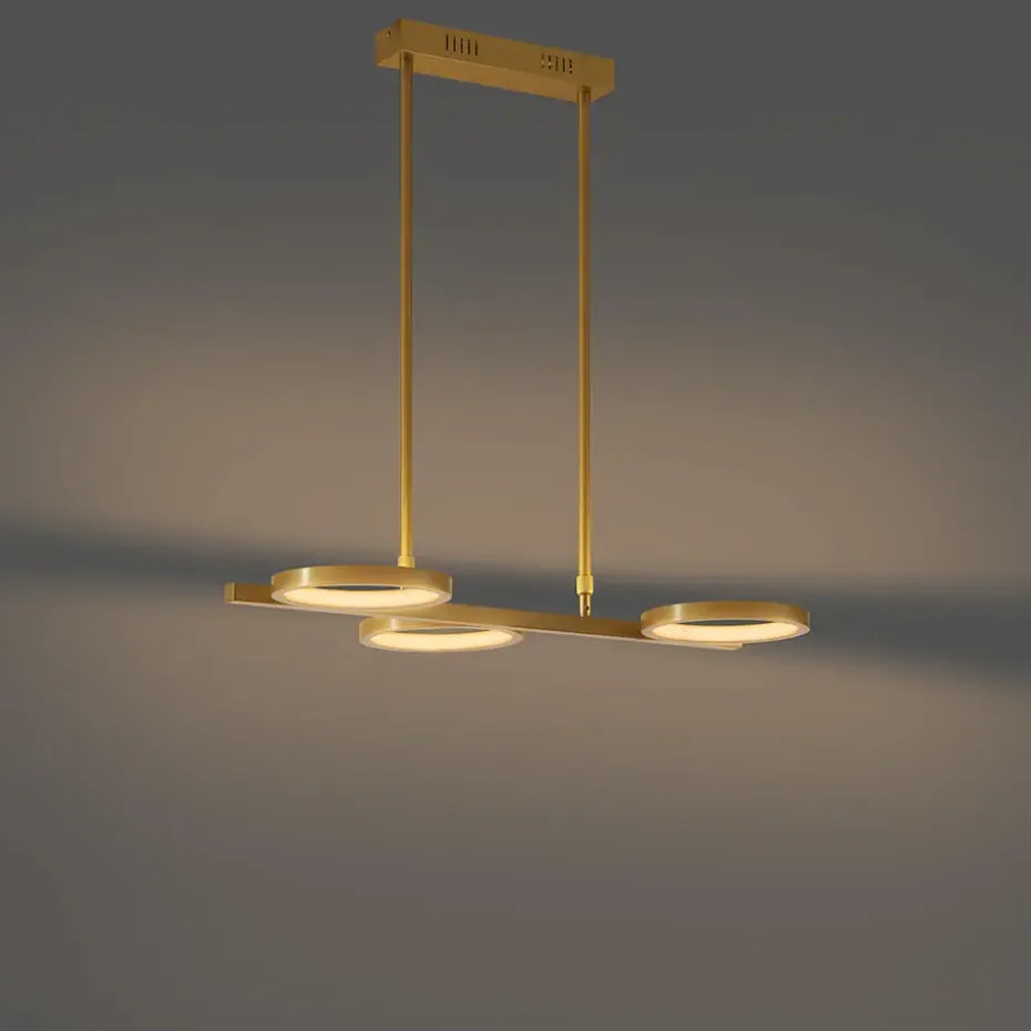 Qazqa hanglampen vive goudkleurig geïntegreerde led
