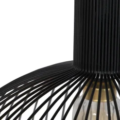 Qazqa hanglampen wire zwart e27