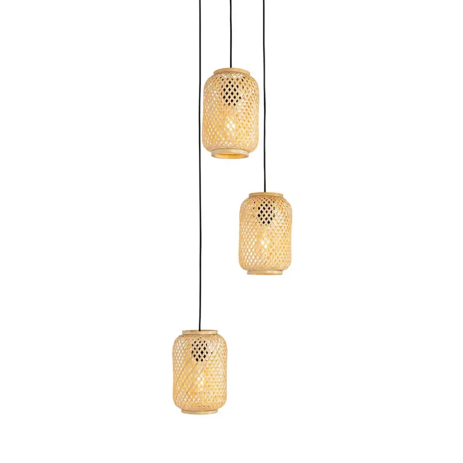 Qazqa hanglampen yvonne crème e27