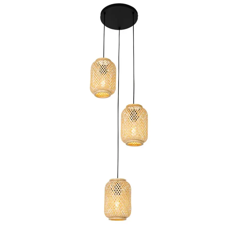 Qazqa hanglampen yvonne crème e27