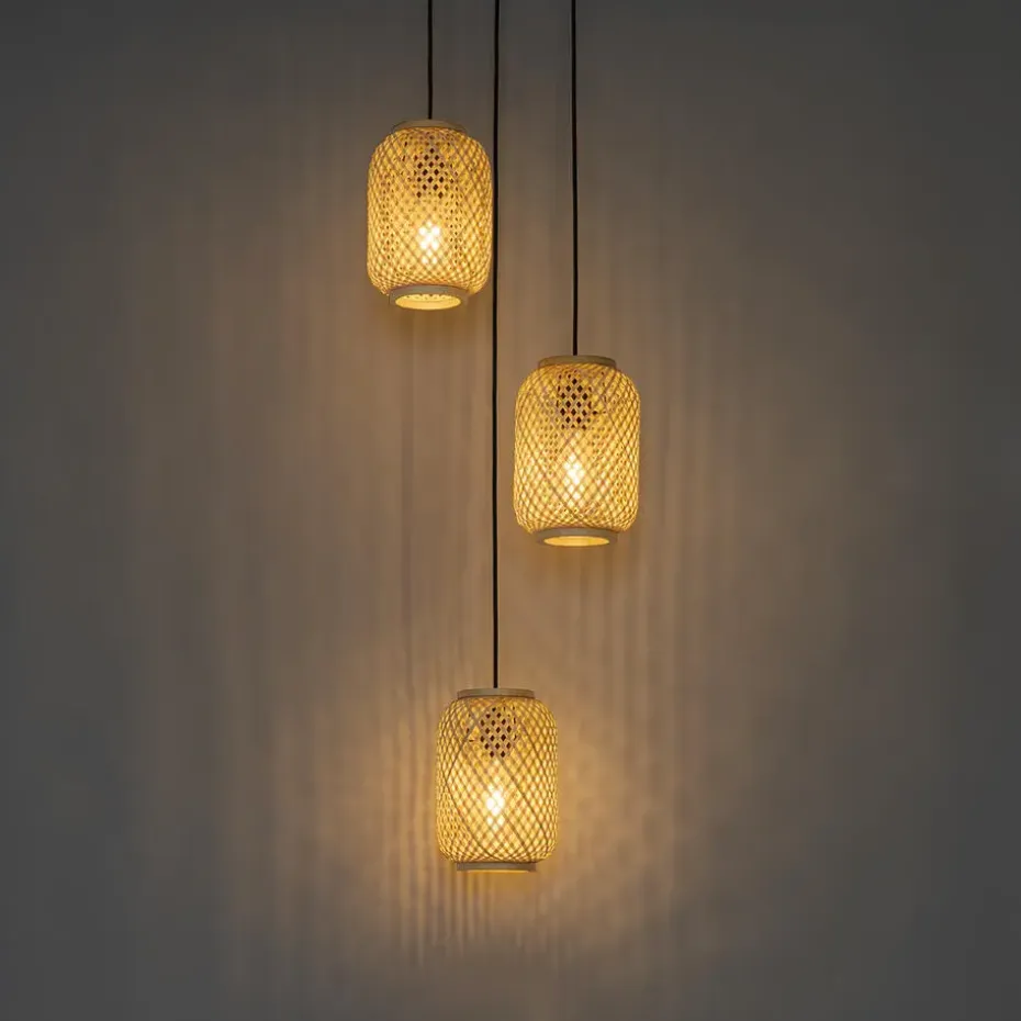 Qazqa hanglampen yvonne crème e27