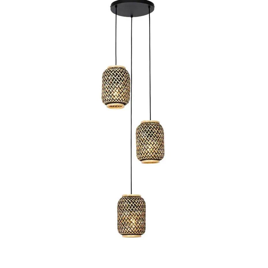 Qazqa hanglampen yvonne zwart e27