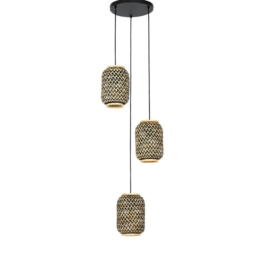 Qazqa hanglampen yvonne zwart e27