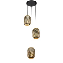 Qazqa hanglampen yvonne zwart e27