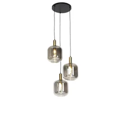 Qazqa hanglampen zuzanna grijs e27