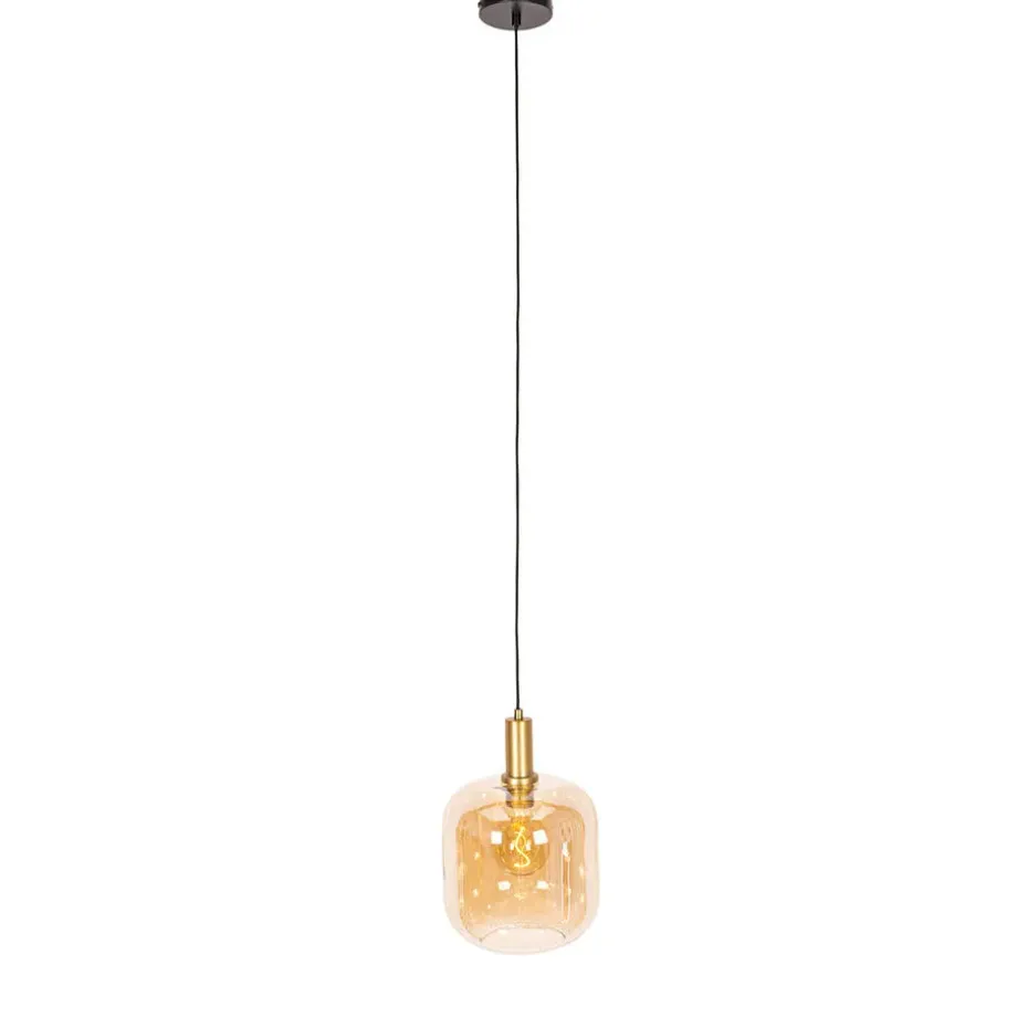 Qazqa hanglampen zuzanna oranje e27