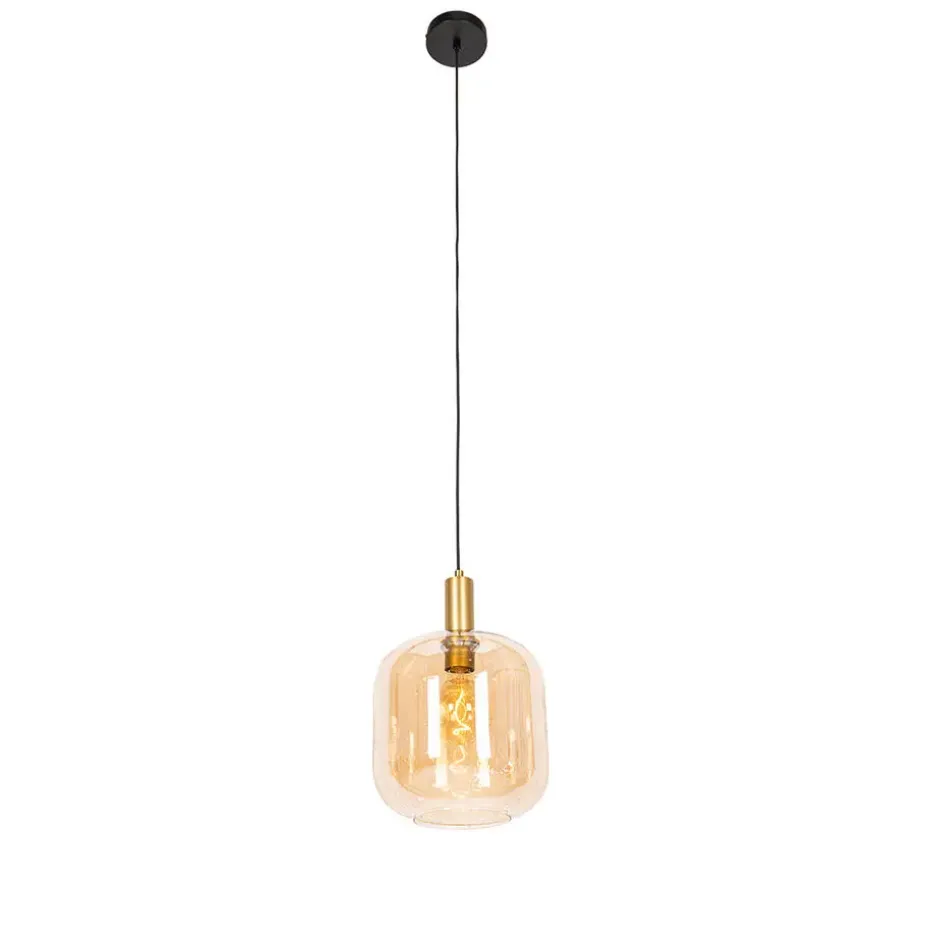 Qazqa hanglampen zuzanna oranje e27