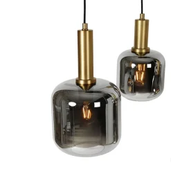 Qazqa hanglampen zuzanna grijs e27