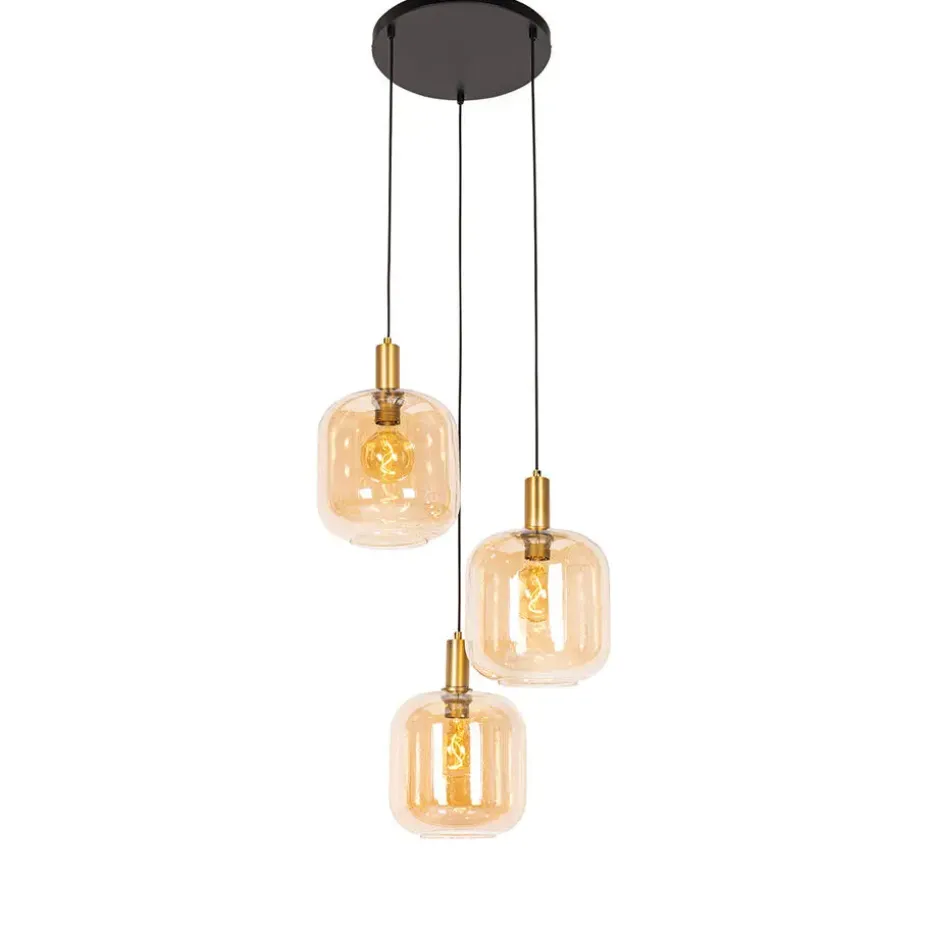 Qazqa hanglampen zuzanna oranje e27