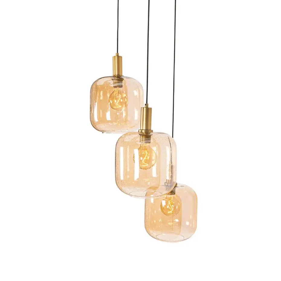 Qazqa hanglampen zuzanna oranje e27
