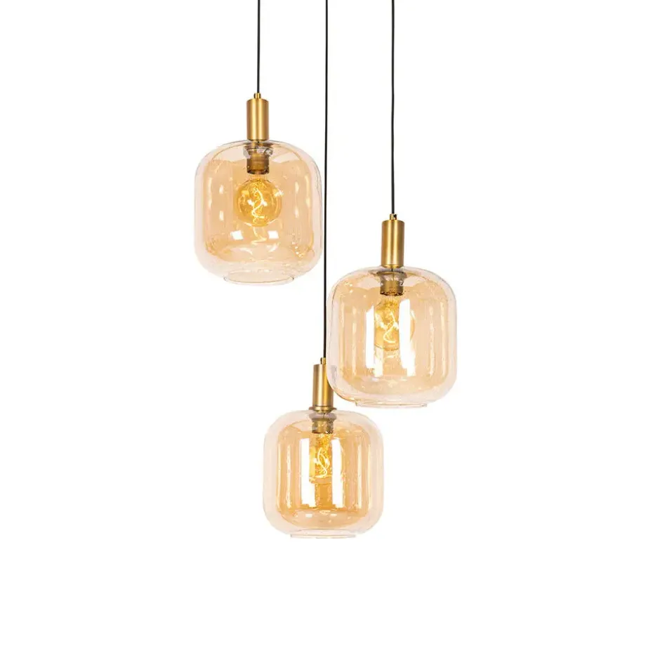 Qazqa hanglampen zuzanna oranje e27