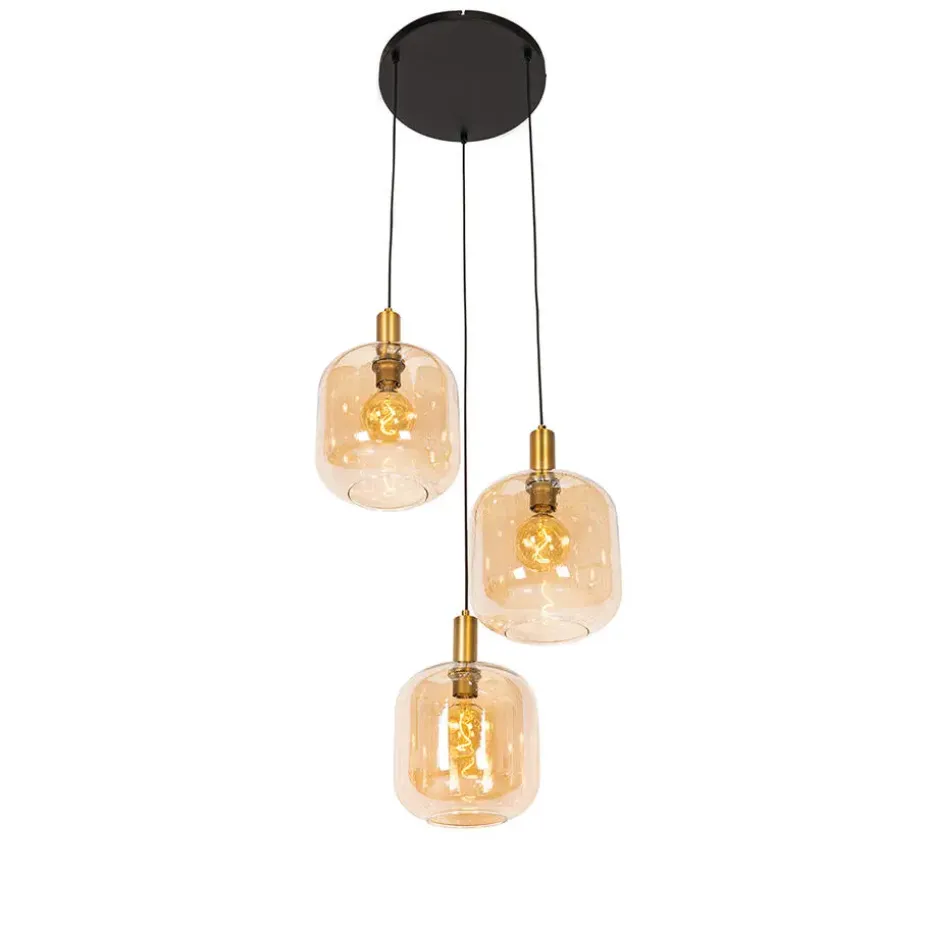 Qazqa hanglampen zuzanna oranje e27