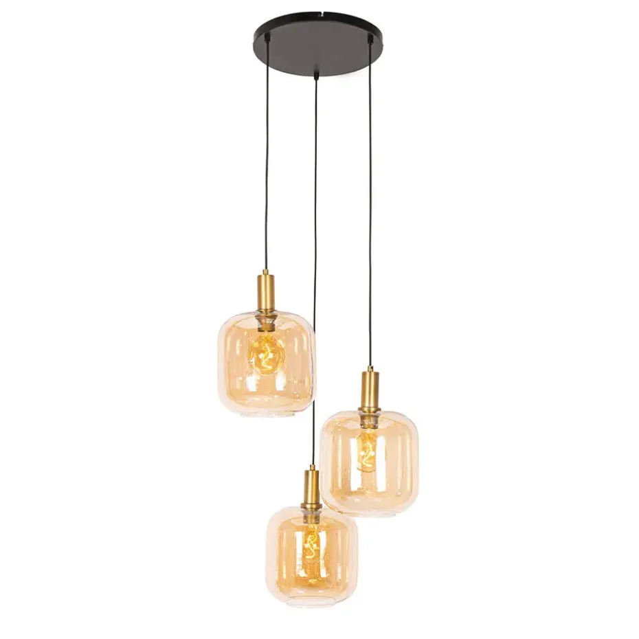 Qazqa hanglampen zuzanna oranje e27