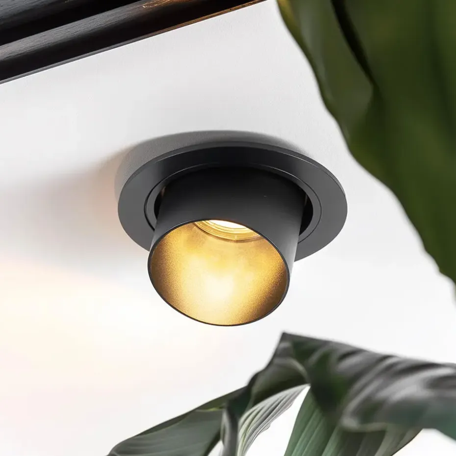 Qazqa inbouwspots installa zwart gu10
