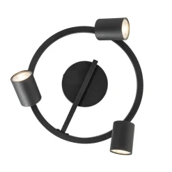 Qazqa opbouwspots back up zwart gu10