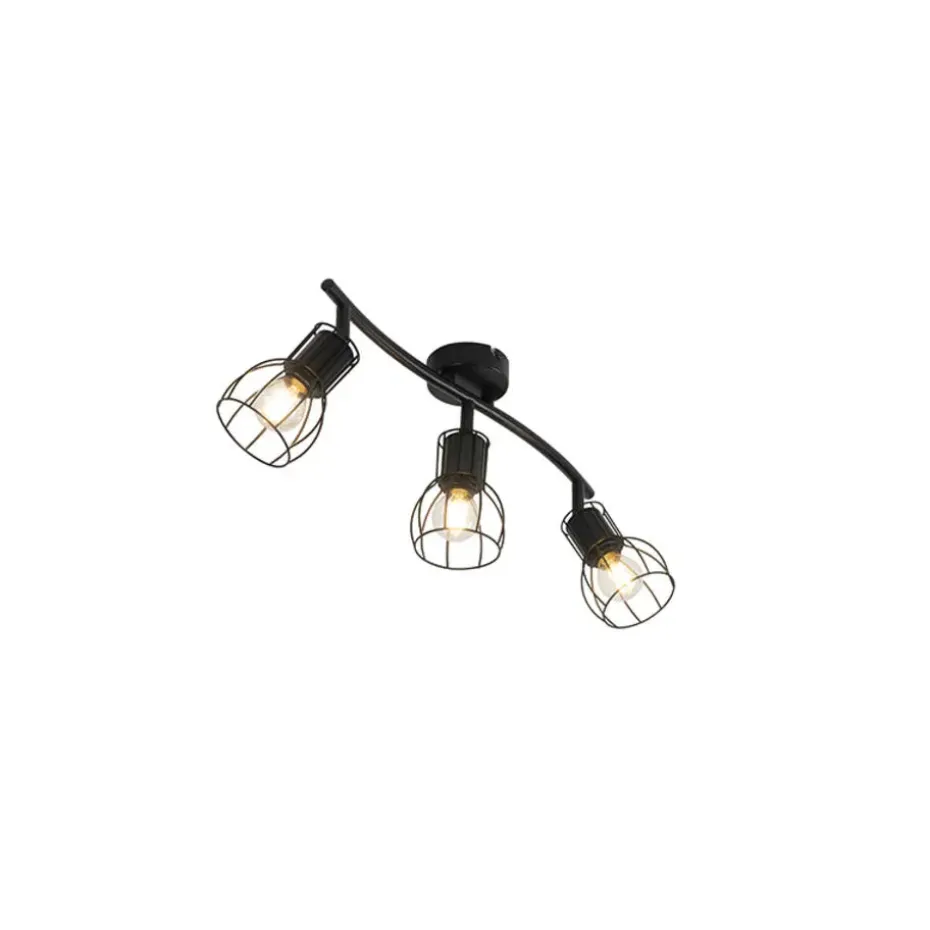 Qazqa opbouwspots botu zwart e14