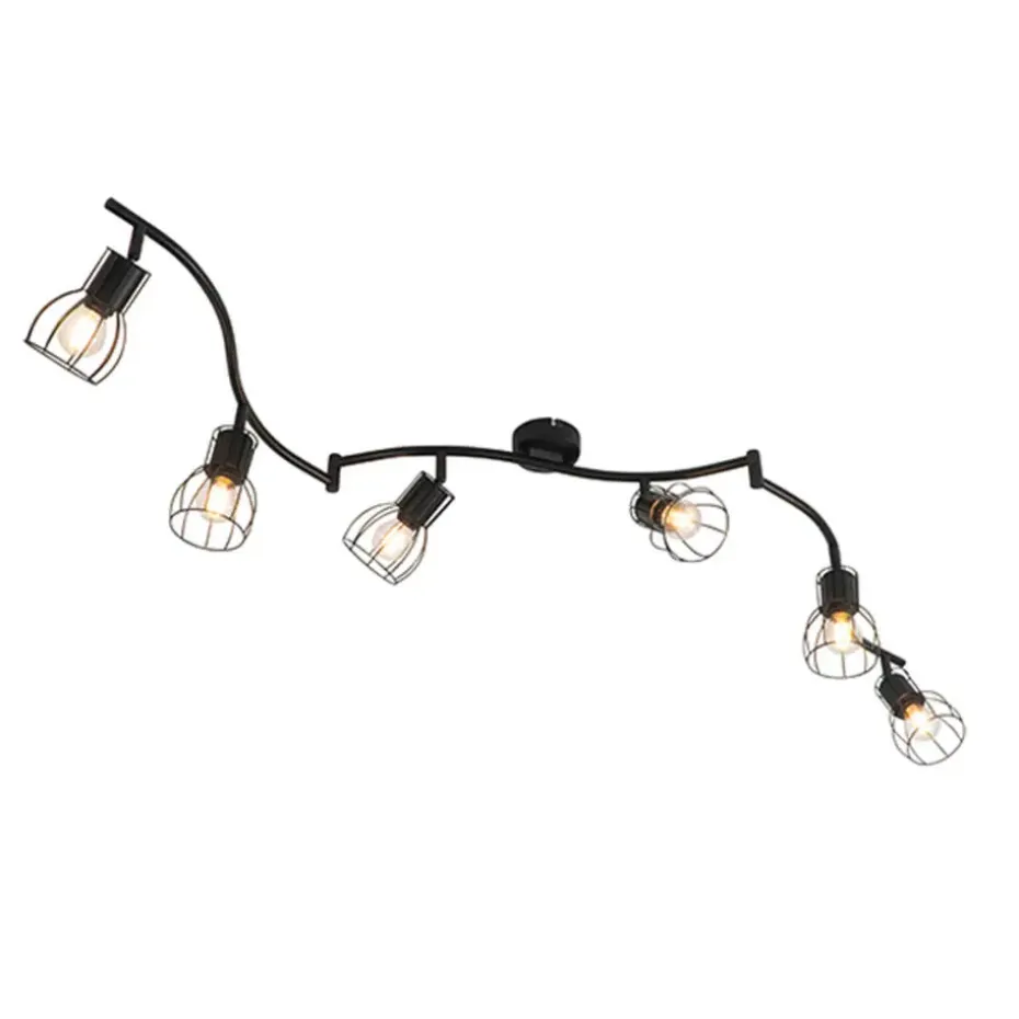 Qazqa opbouwspots botu zwart e14