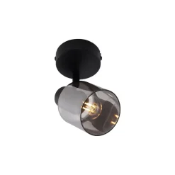 Qazqa opbouwspots cilin zwart e14