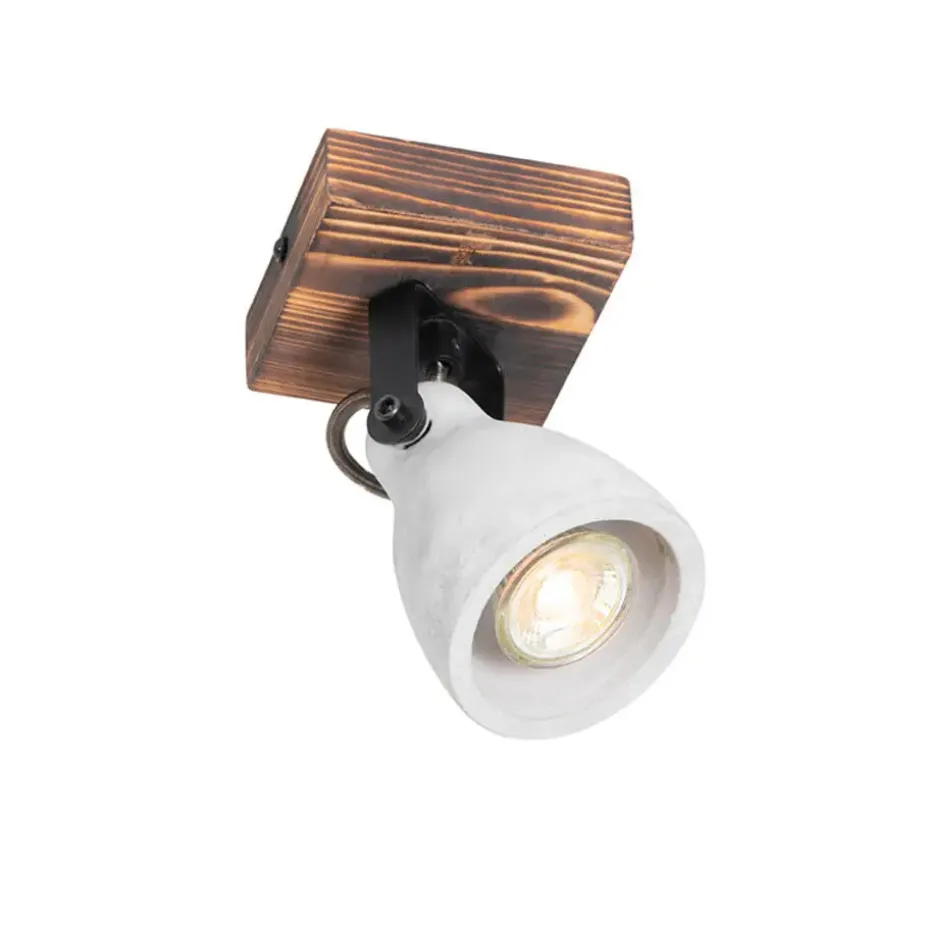 Qazqa opbouwspots creto bruin gu10