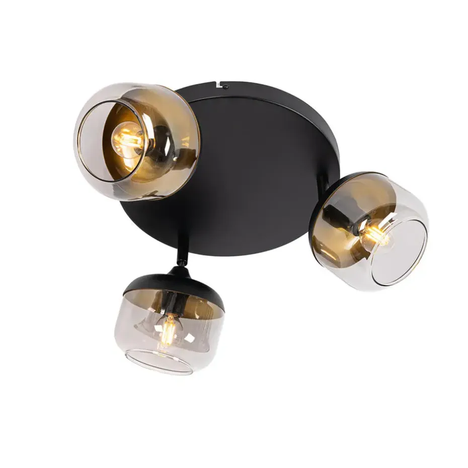Qazqa opbouwspots kyan grijs e14