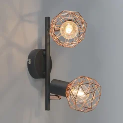 Qazqa opbouwspots mesh bruin e14