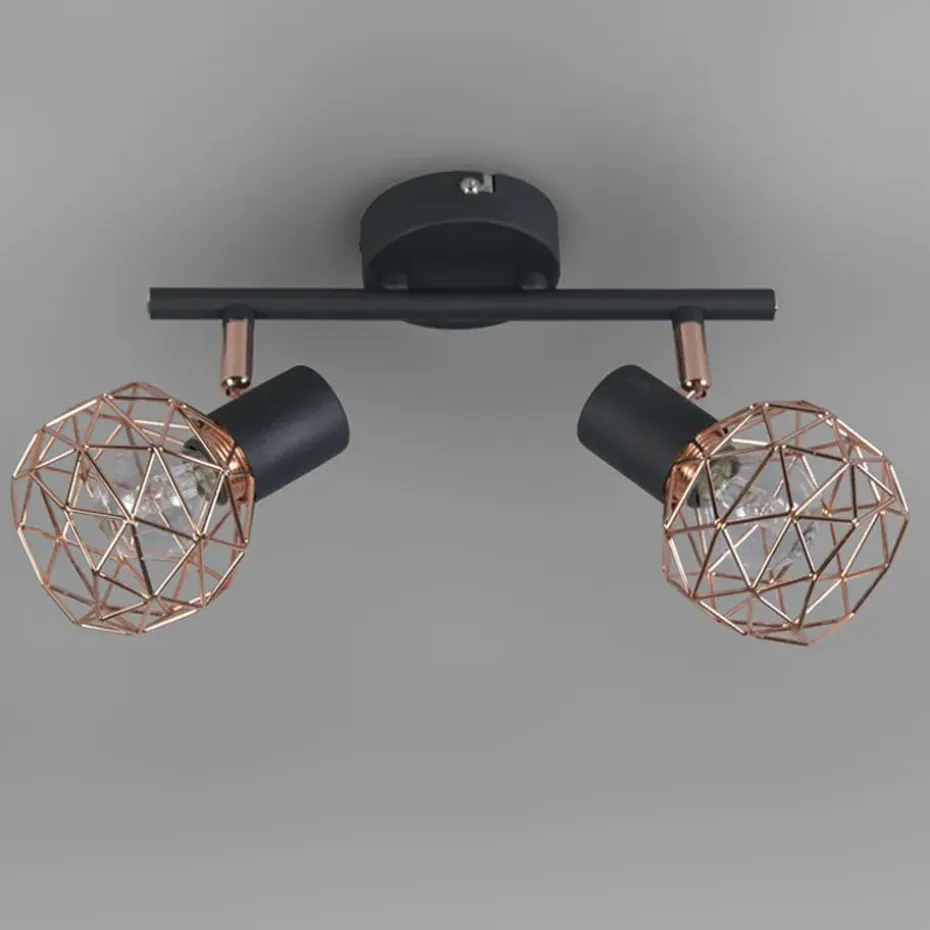 Qazqa opbouwspots mesh bruin e14