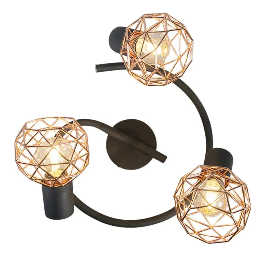Qazqa opbouwspots mesh bruin e14