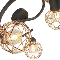 Qazqa opbouwspots mesh bruin e14