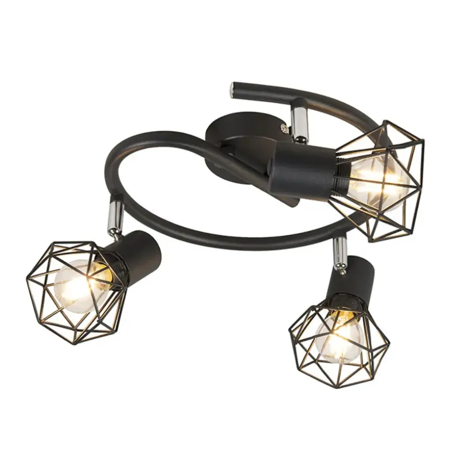 Qazqa opbouwspots mosh zwart e14