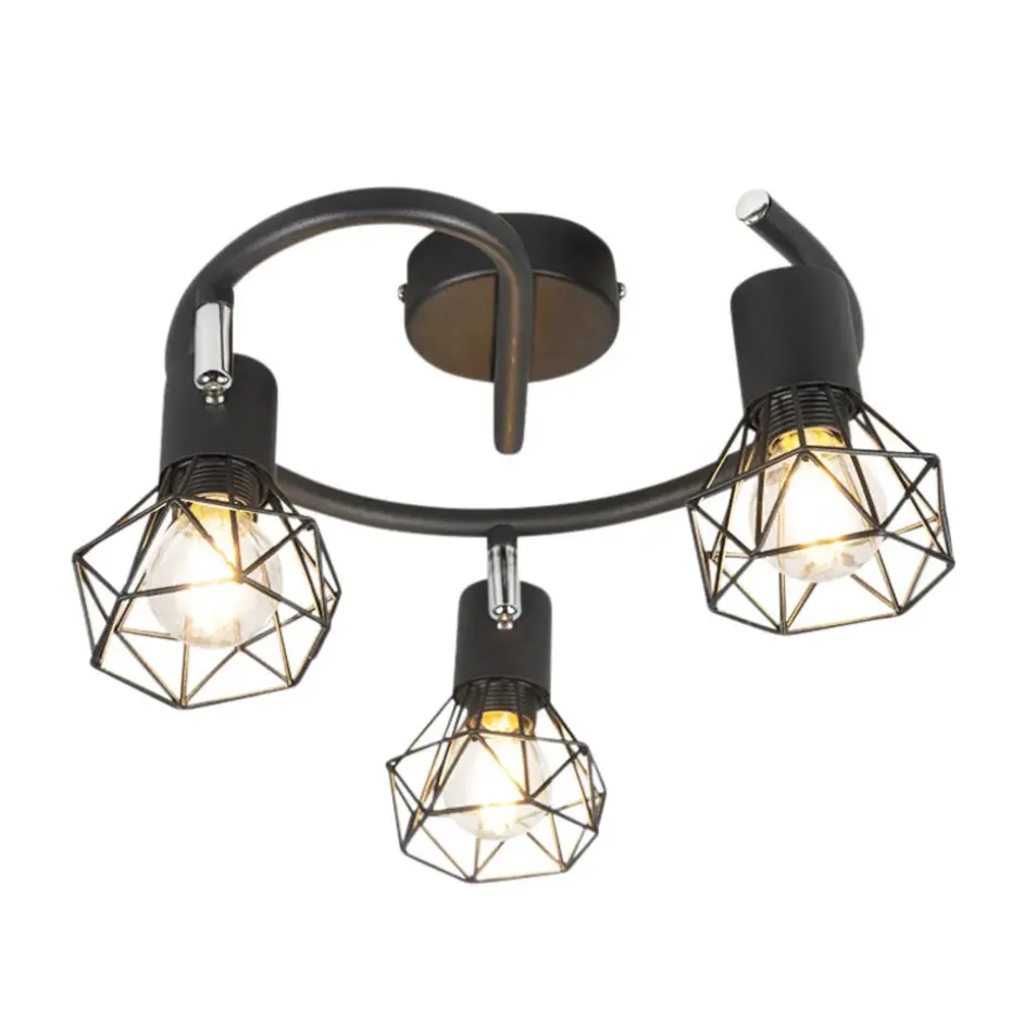Qazqa opbouwspots mosh zwart e14